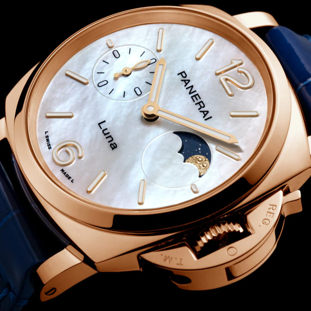 Orologio in oro rosa Luminor Due Luna Goldtech™ Madreperla Panerai