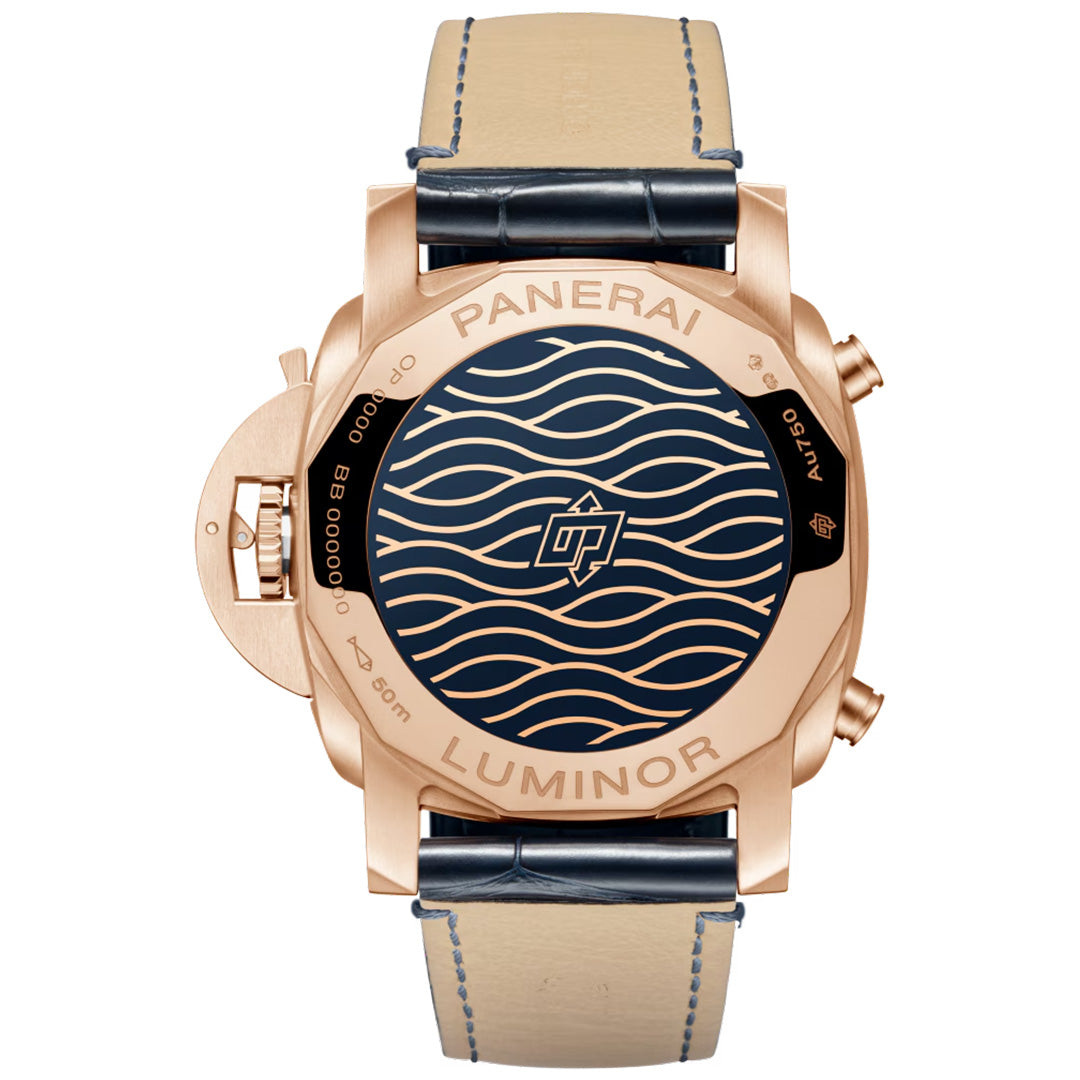 Watch in rose gold Luminor Chrono Goldtech™ Blu Notte Panerai