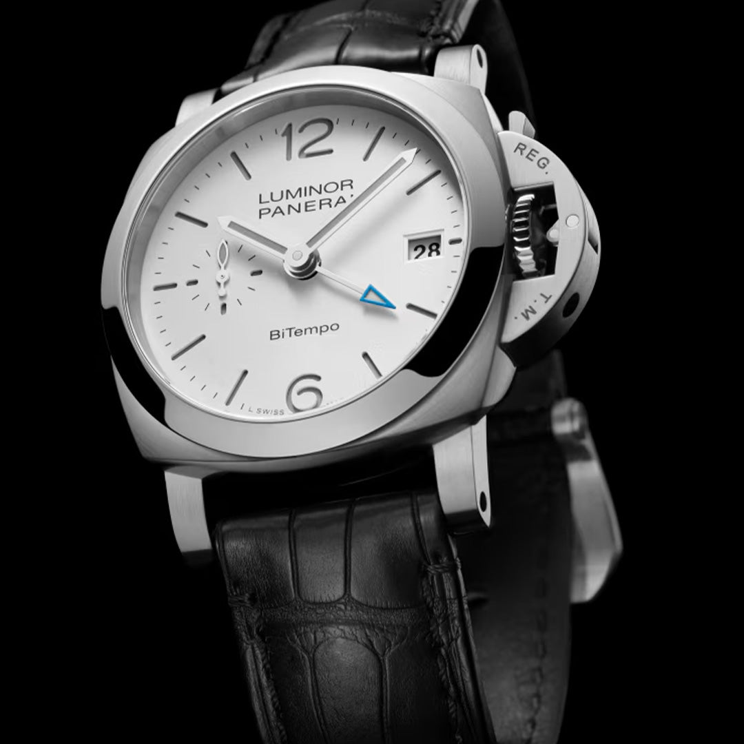 Watch in steel Luminor Quaranta BiTempo Panerai