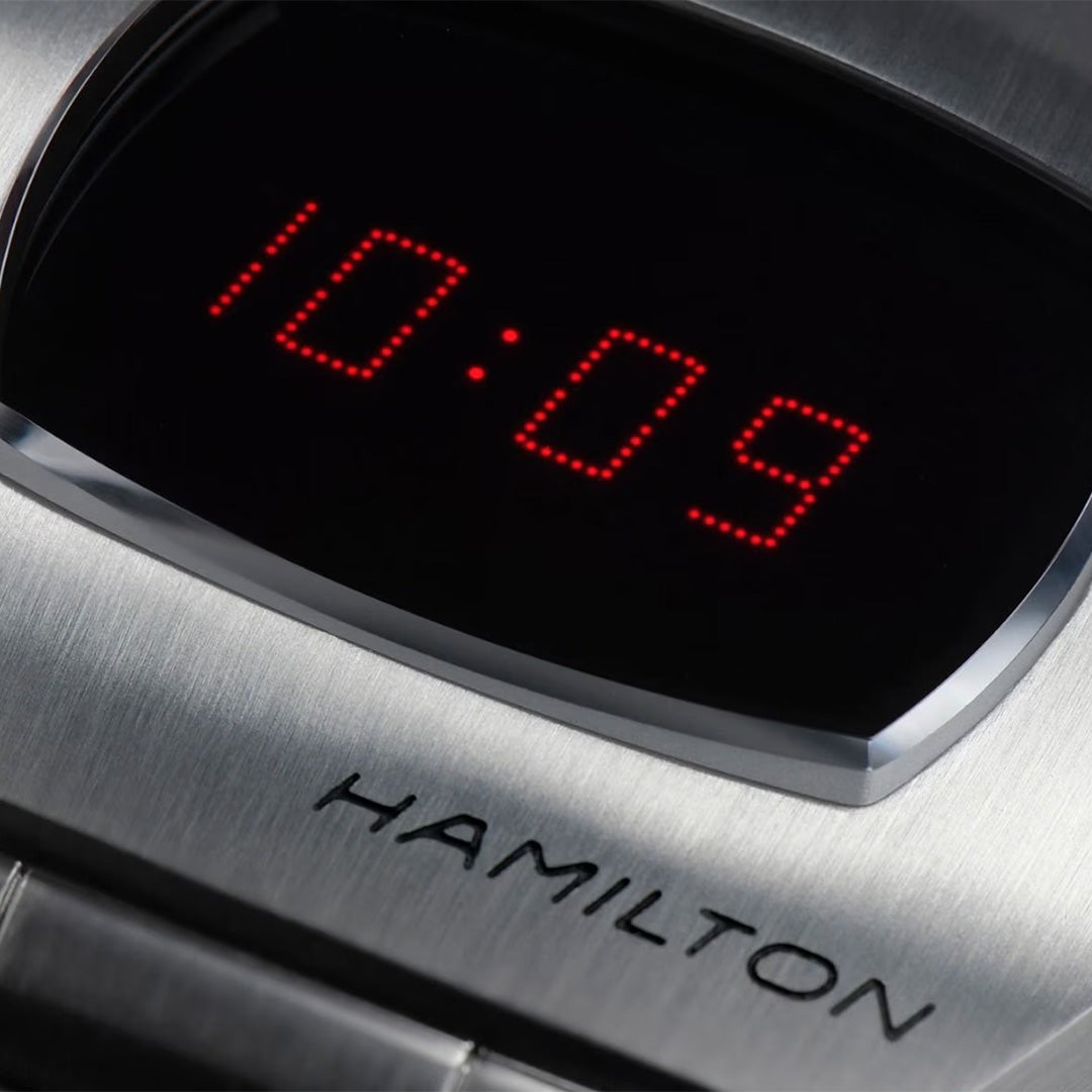 Orologio in acciaio American Classic PSR Digital Quartz Hamilton