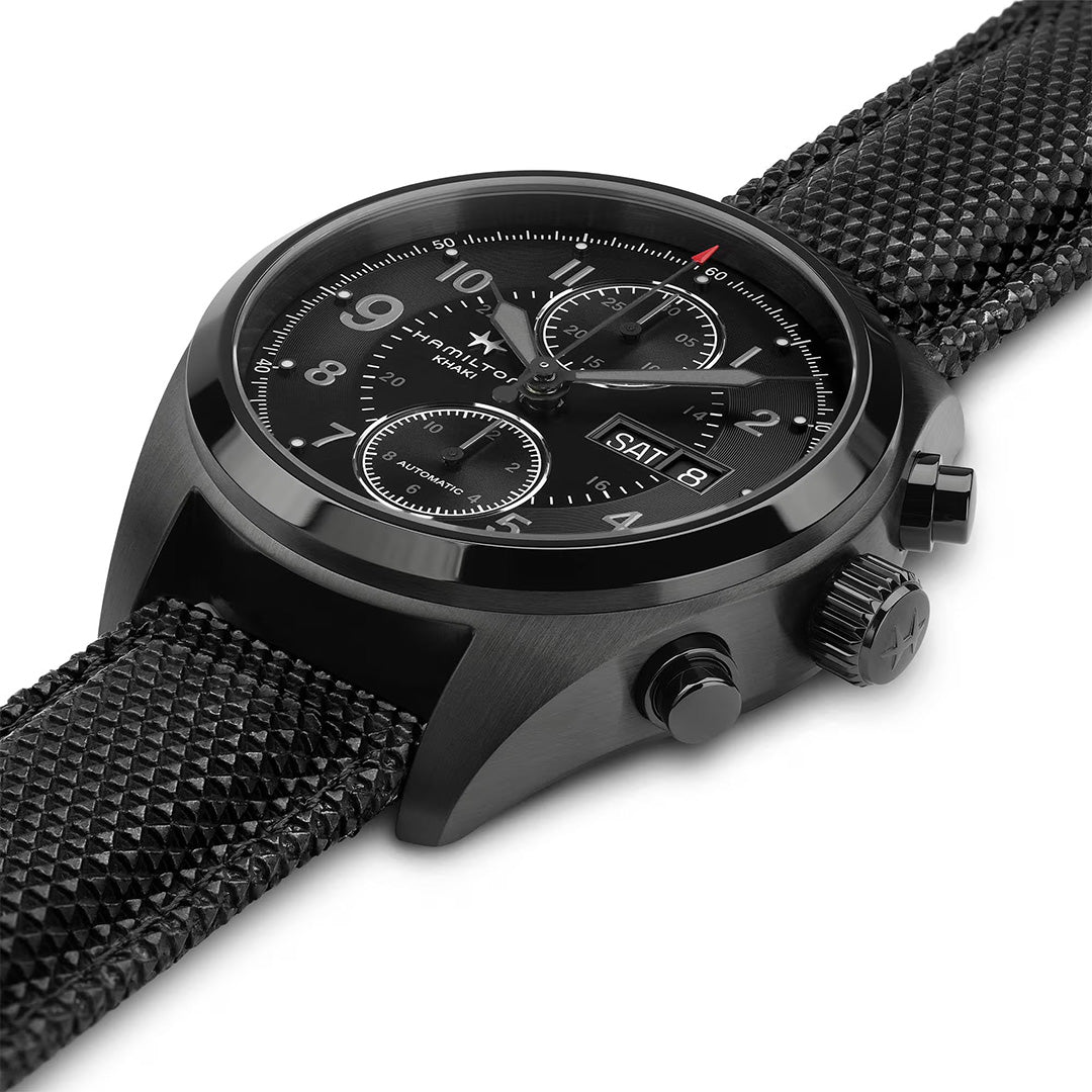 Orologio in acciaio pvd Khaki Field Auto Chrono Hamilton