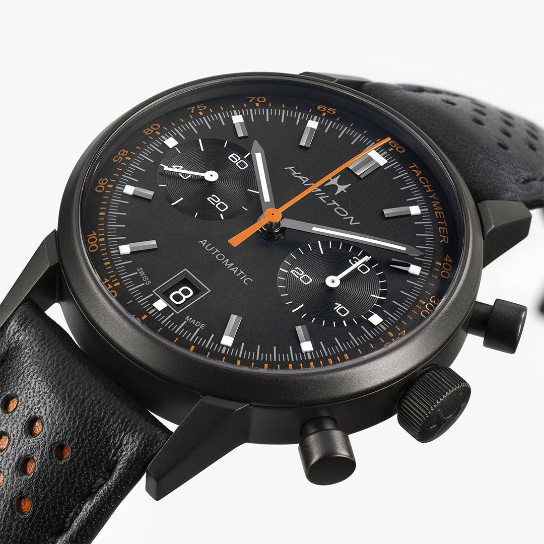 Orologio in acciaio pvd American Classic Intra-matic Auto Chrono Hamilton