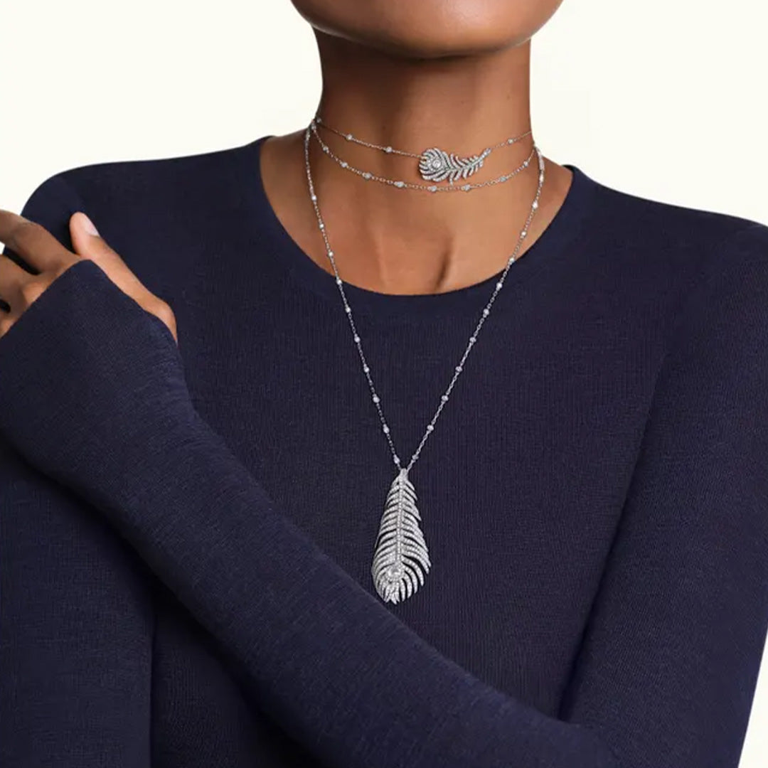 Gioiello in oro bianco Collana Plume de Paon Boucheron