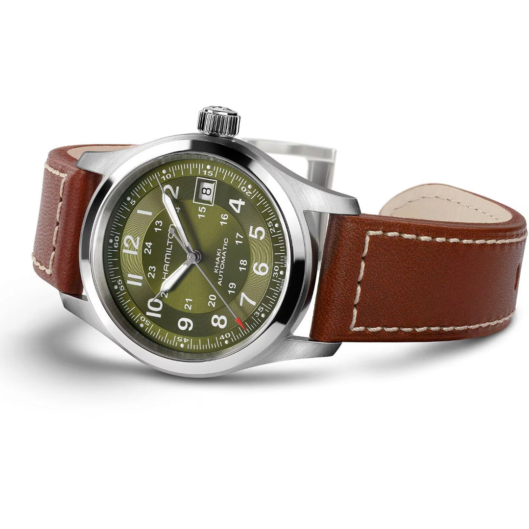 Watch in steel Khaki Field Auto Hamilton