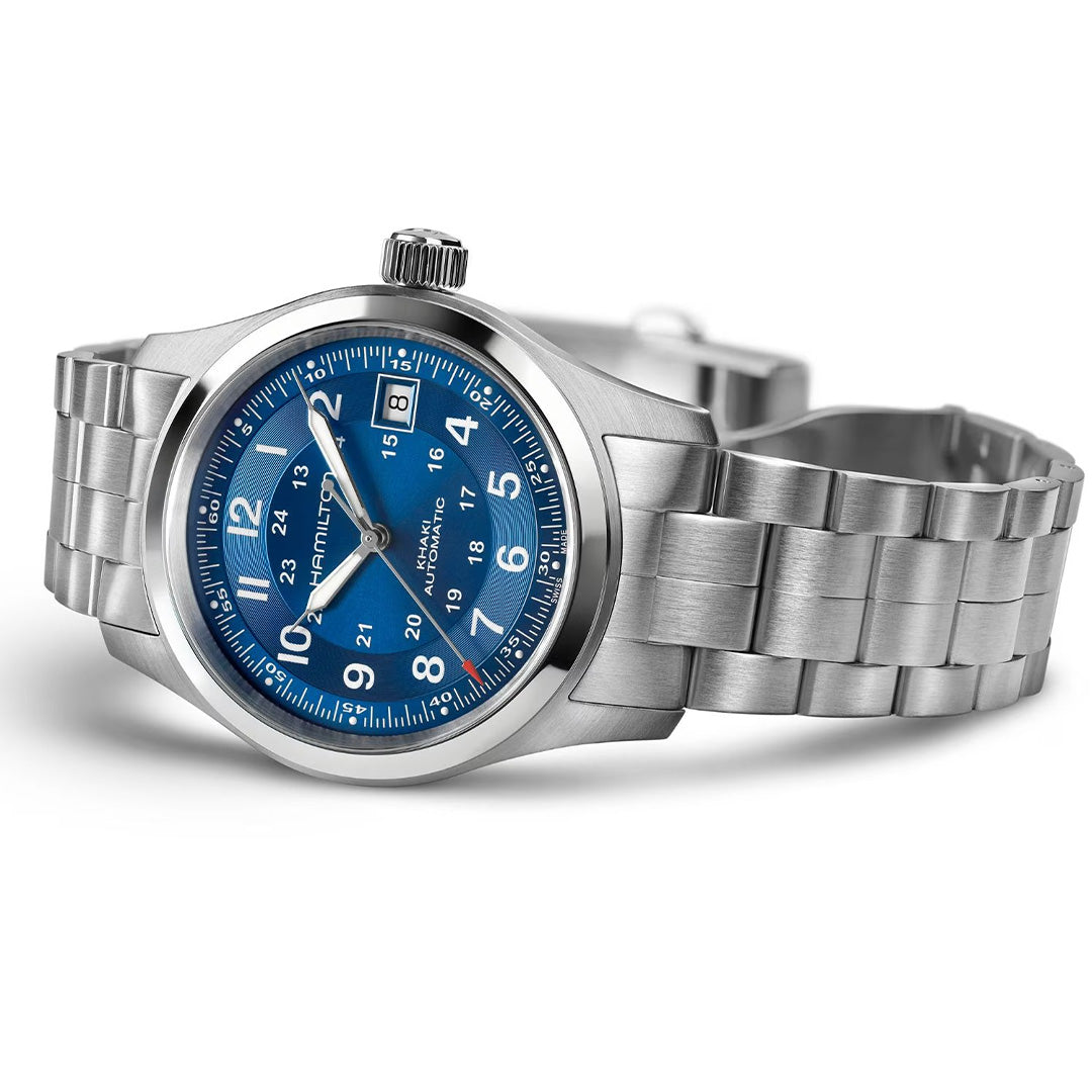 Watch in steel Khaki Field Auto Hamilton