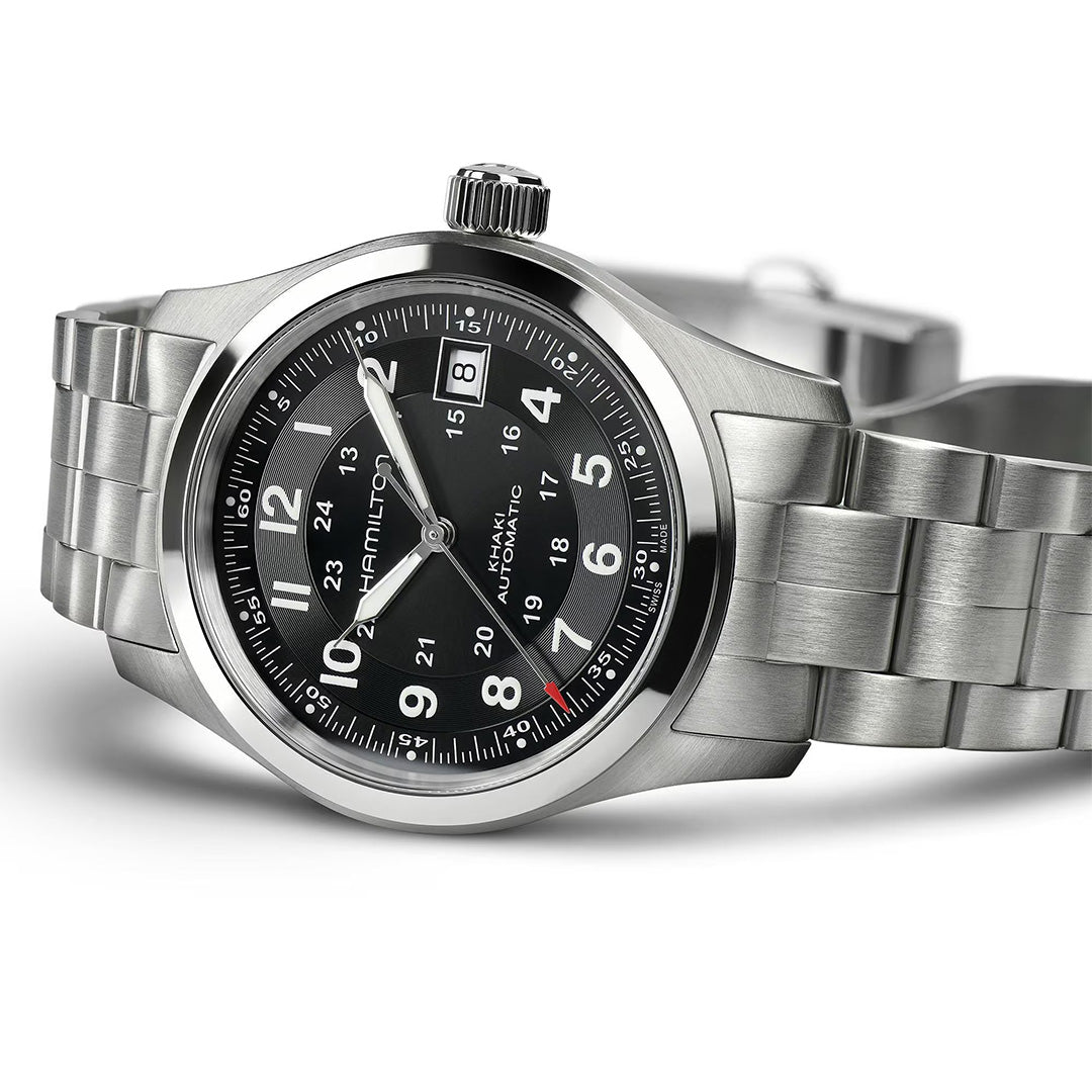 Orologio in acciaio Khaki Field Auto Hamilton