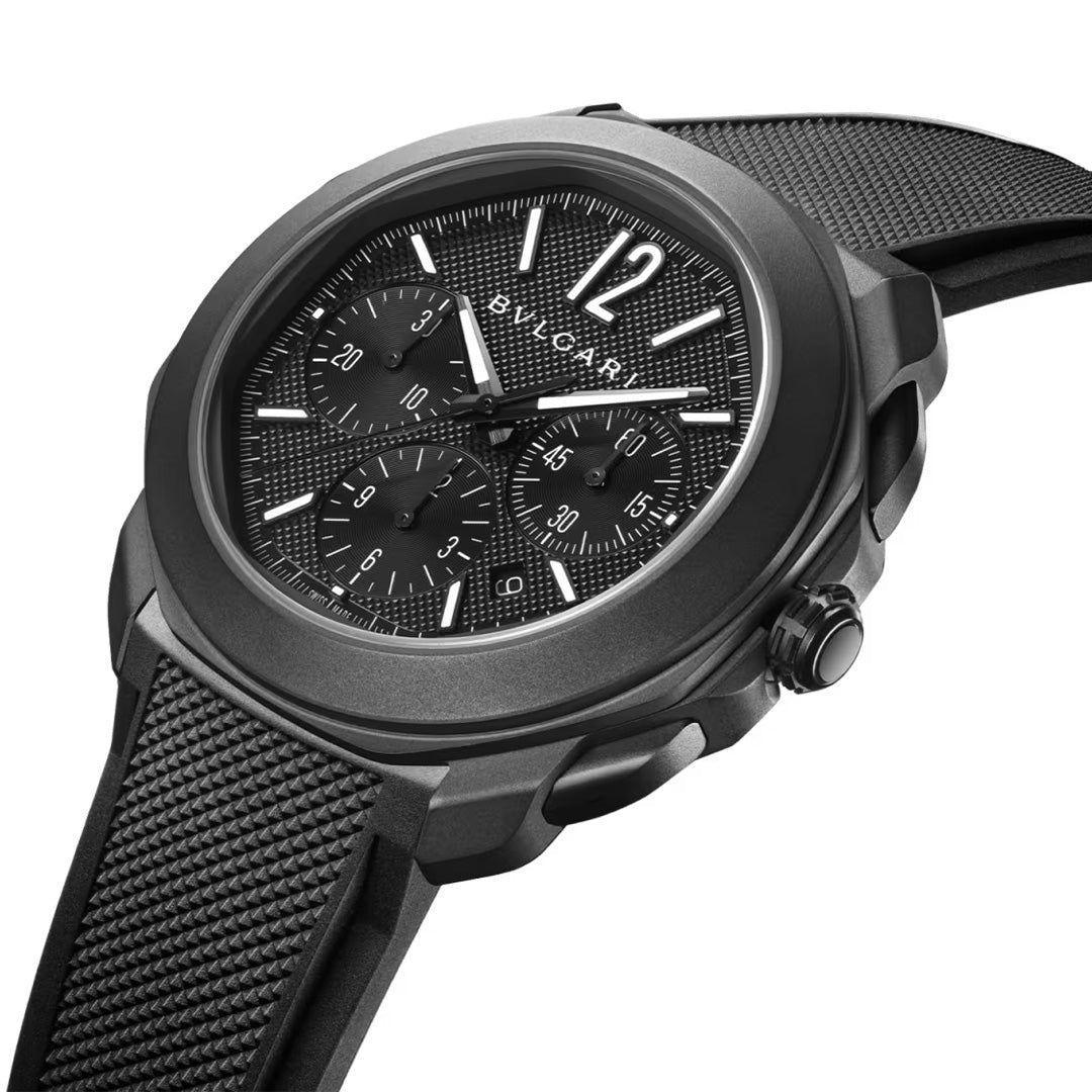 Orologio in acciaio dlc Octo Roma Bulgari