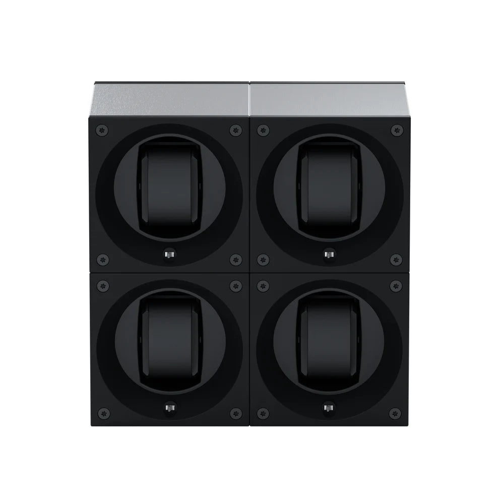 Accessorio in alluminio Masterbox 4 Orologi Alluminio Spazzolato Kubik