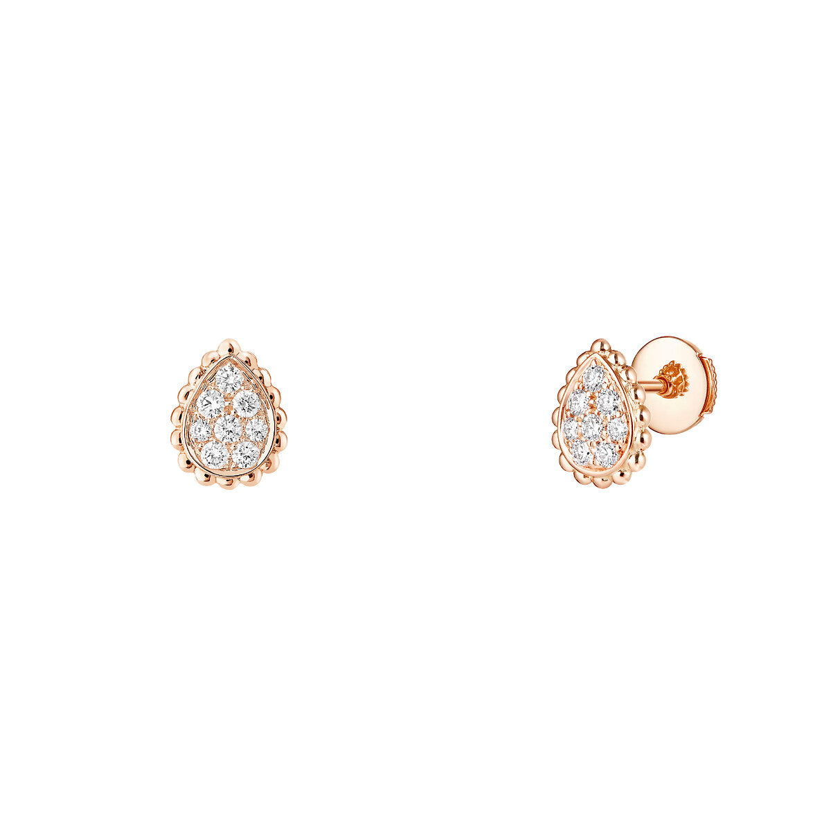 Earrings in rose gold Serpent Bohème earstuds Giampiero bodino