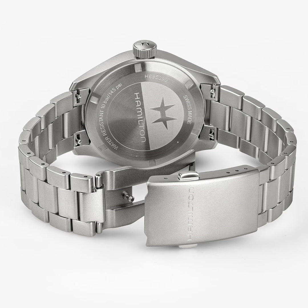 Orologio in acciaio Khaki Field Mechanical Power Reserve Hamilton