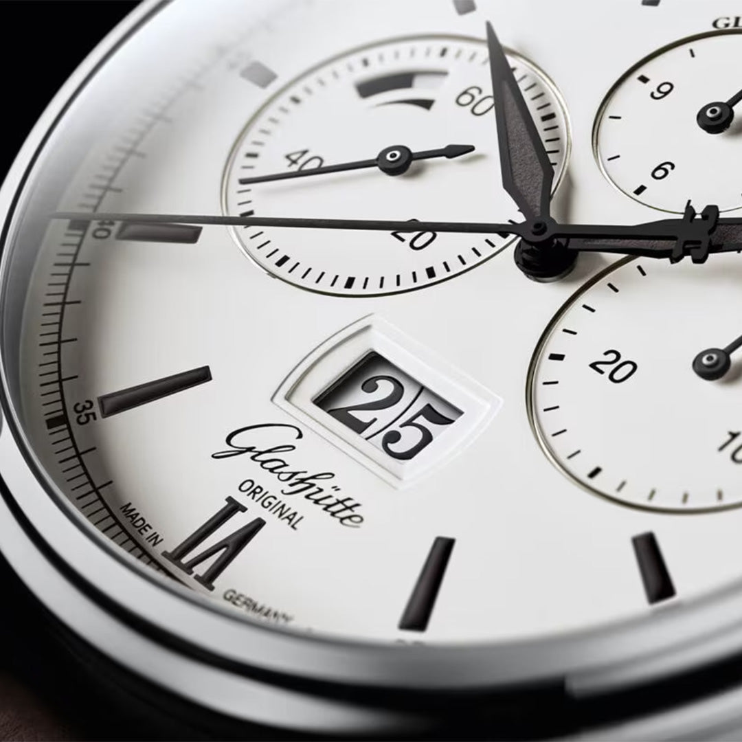 Watch in steel Senator Chronograph Panorama Date Glashutte original