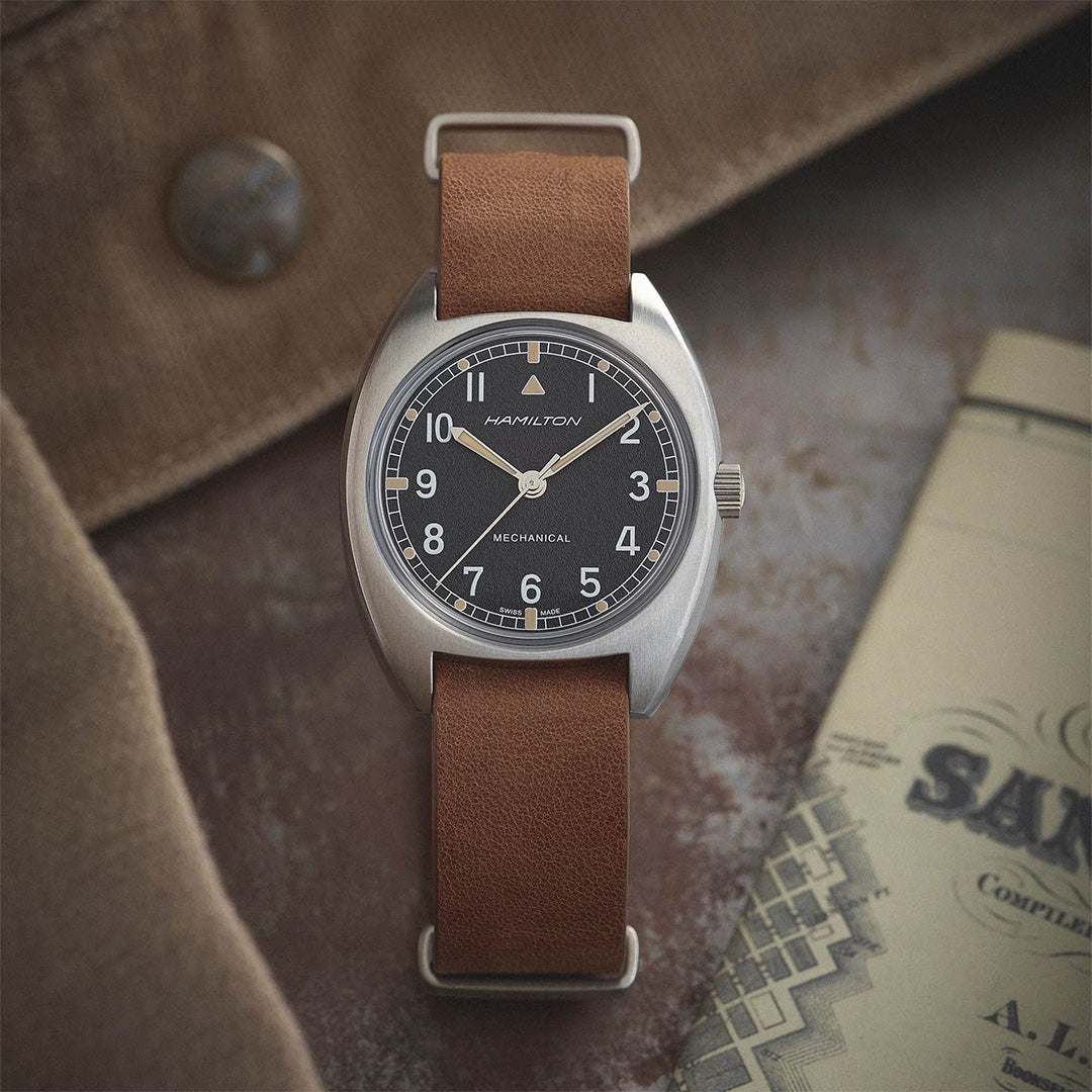 Orologio in acciaio Khaki Aviation Pilot Pioneer Mechanical Hamilton