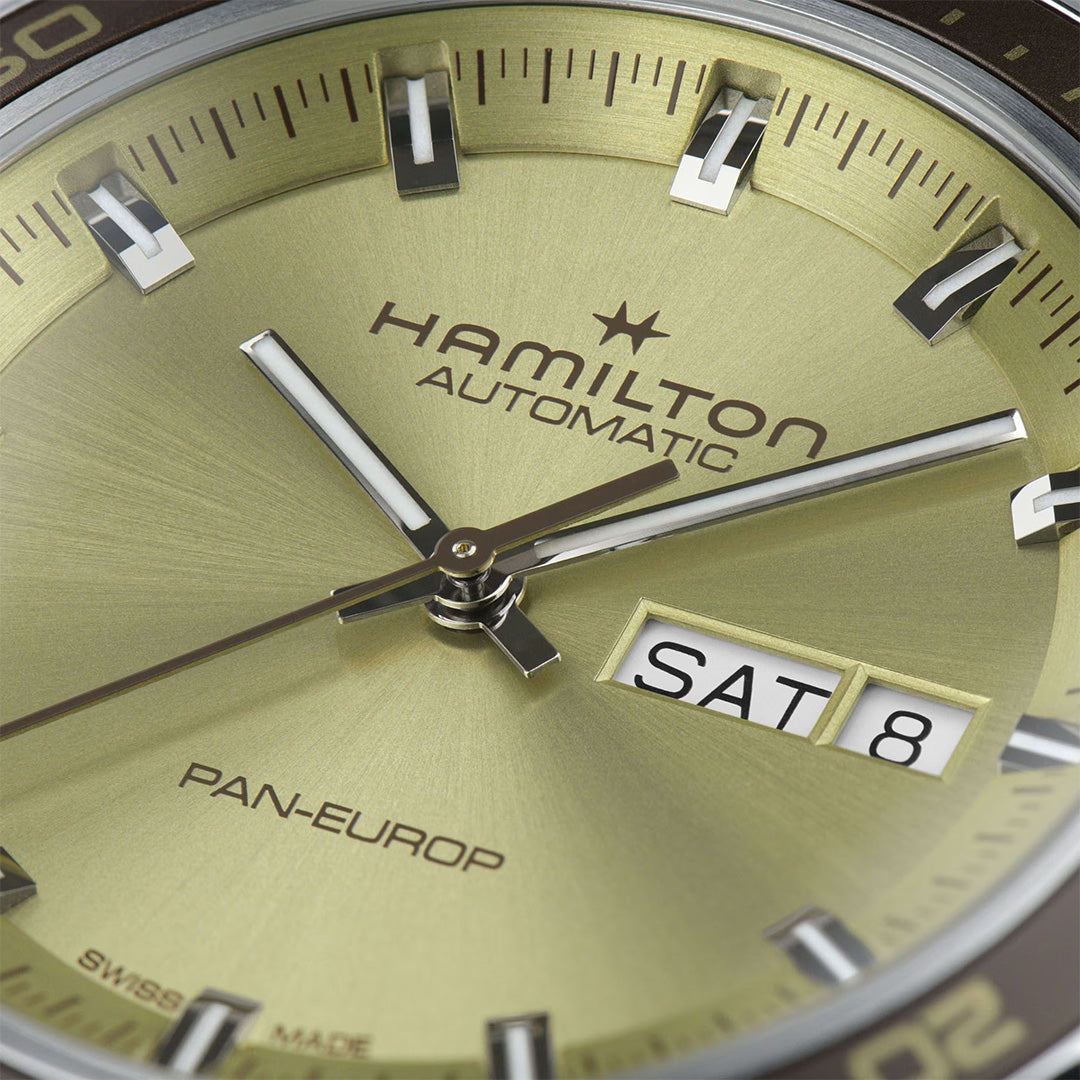 Orologio in acciaio American Classic Pan Europ Day Date Auto Hamilton