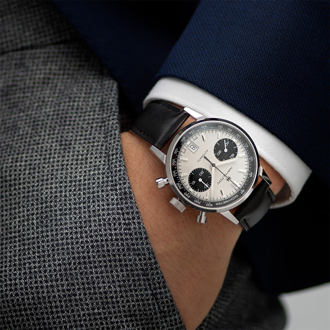Watch in steel American Classic Intra-Matic Auto Chrono Hamilton