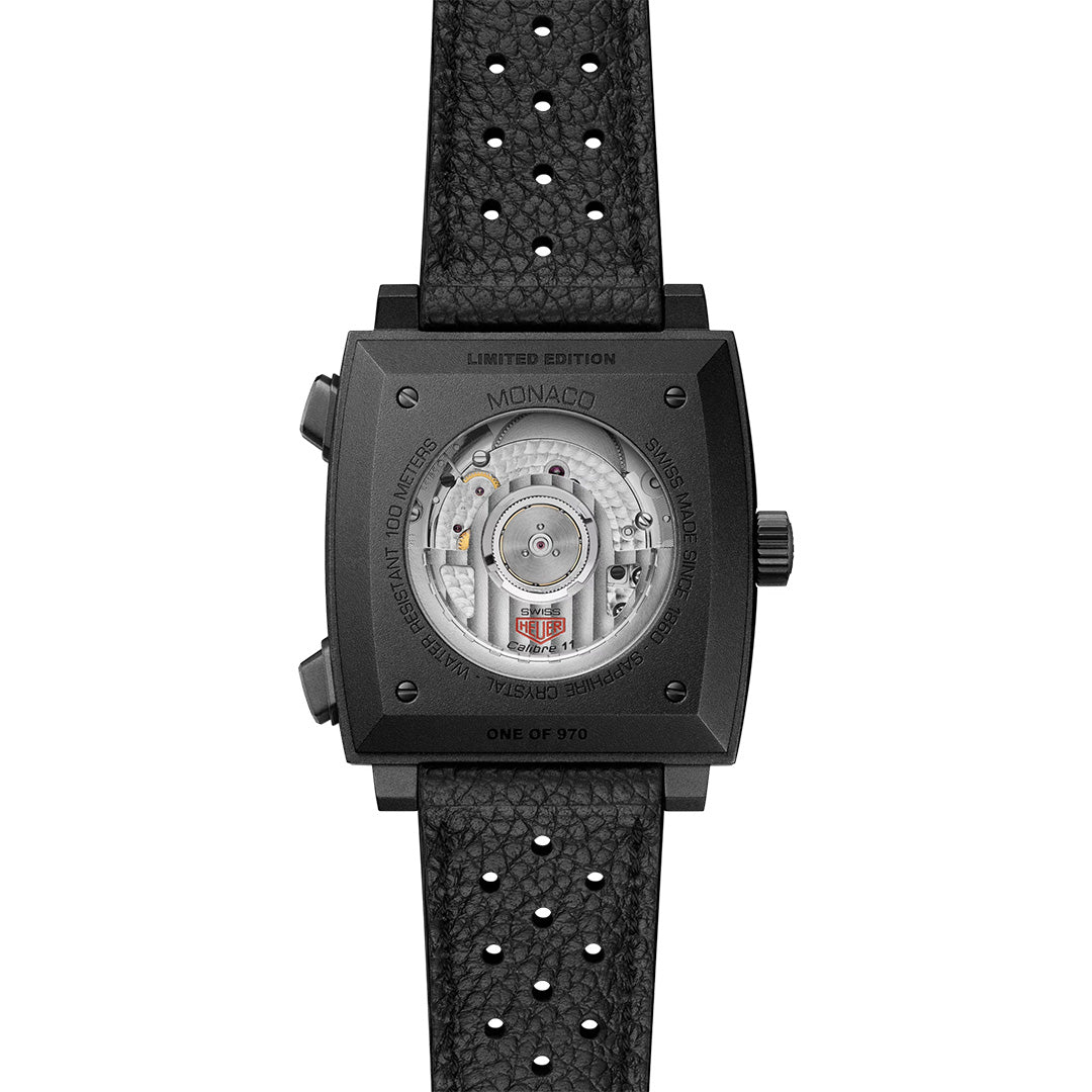Watch in dlc-coated titanium Monaco Chronograph Stopwatch Tag heuer