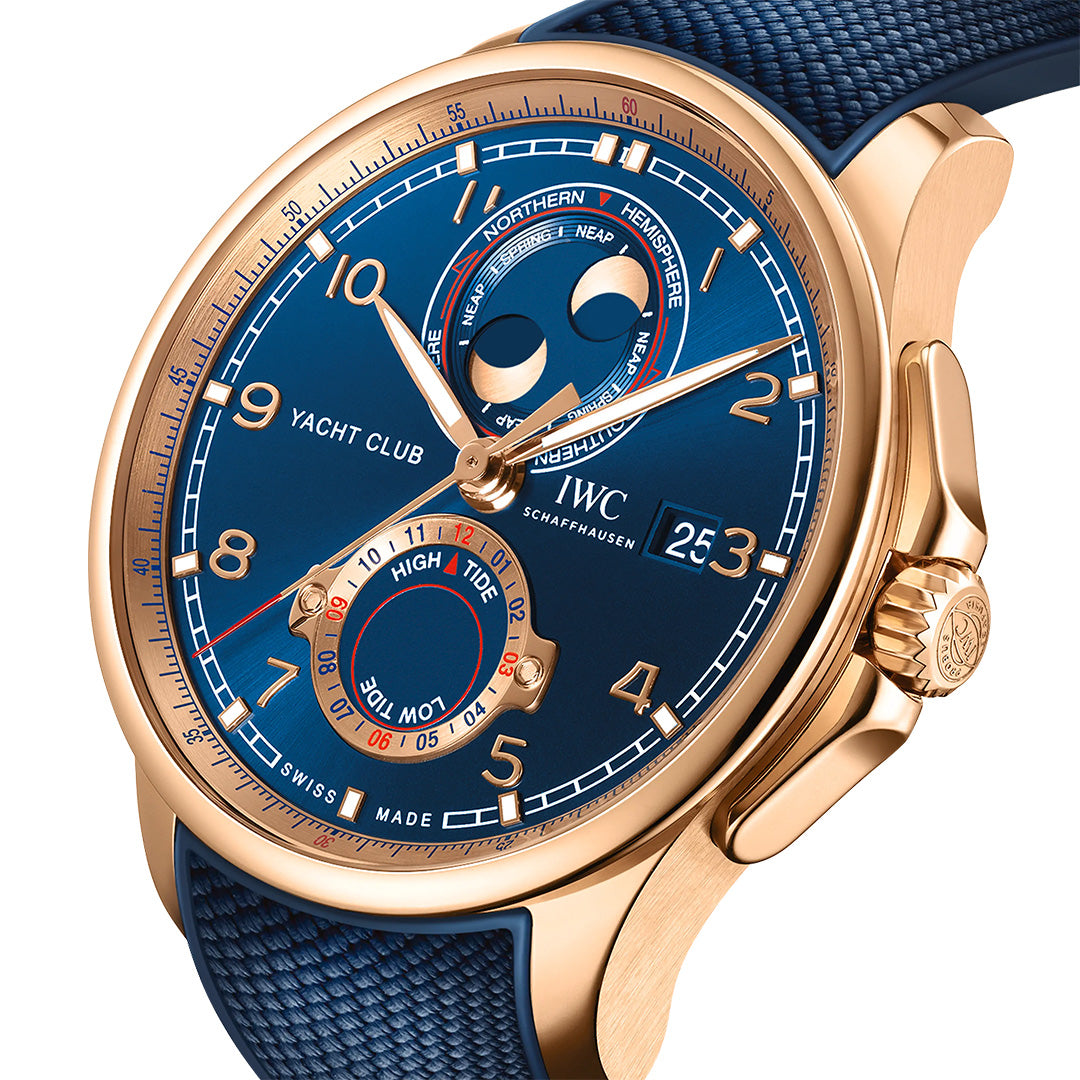 Orologio in oro rosa Portugieser Yacht Club Moon & Tide Iwc