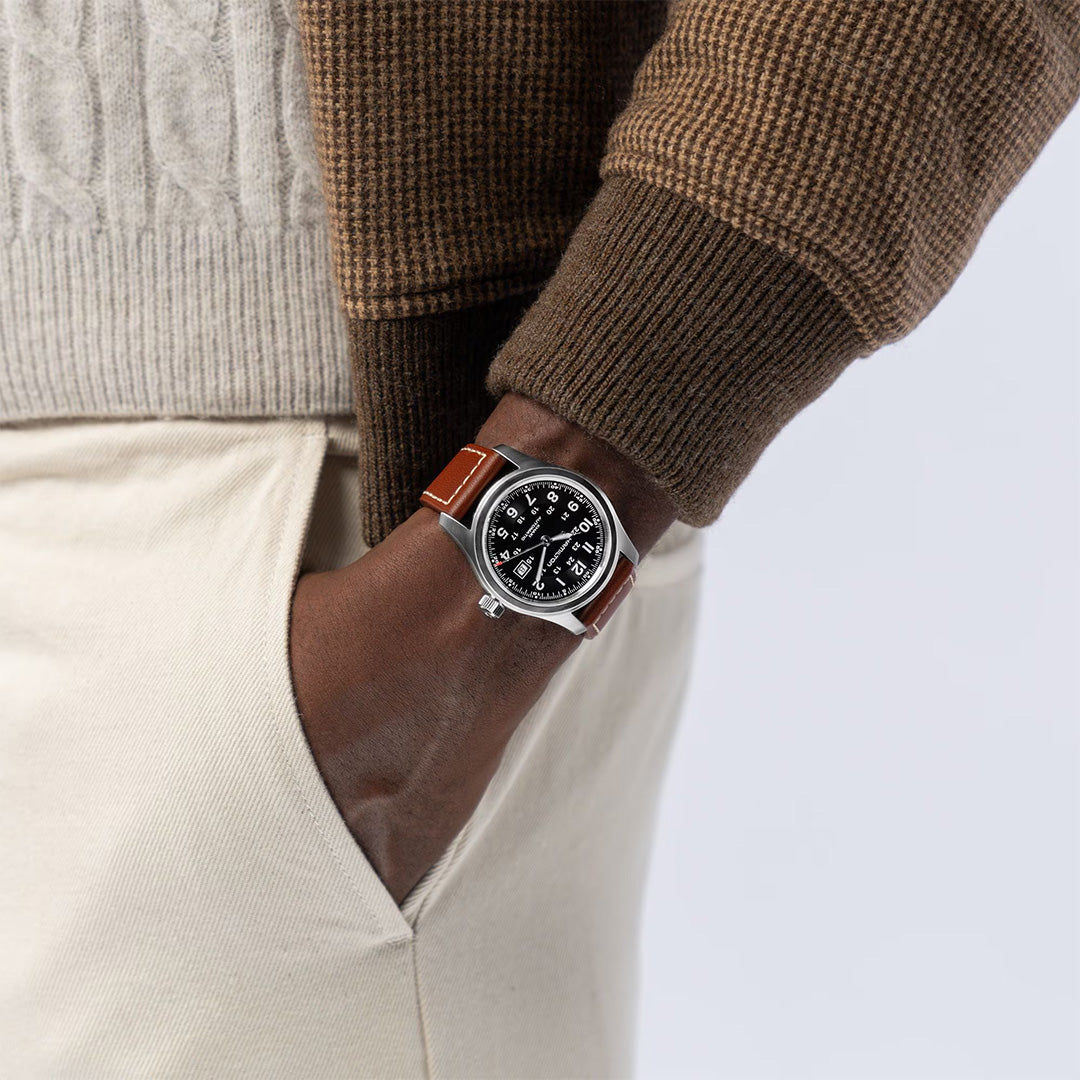 Orologio in acciaio Khaki Field Hamilton