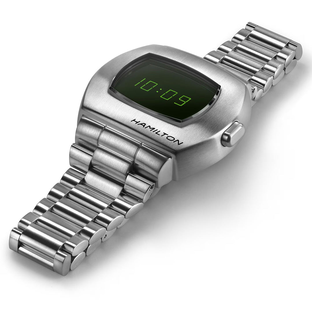 Orologio in acciaio American Classic PSR Digital Quartz Hamilton