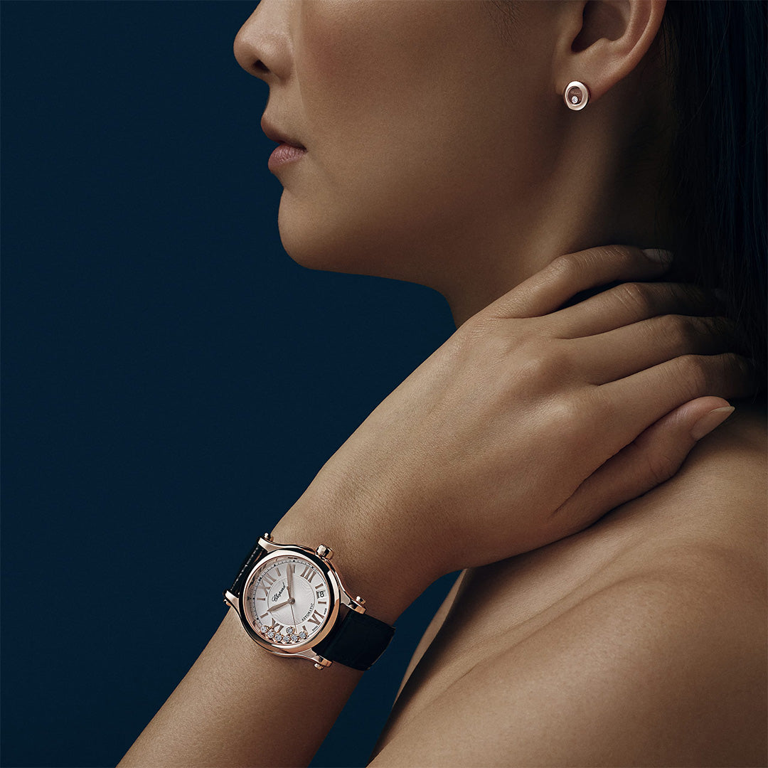 Watch in rose gold Happy Sport Chopard