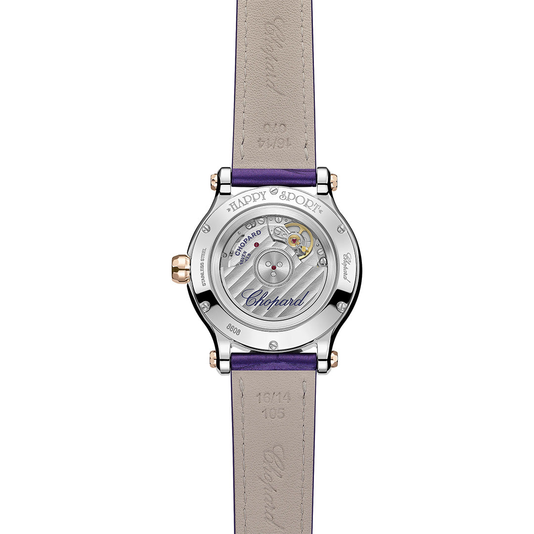 Orologio in acciaio e oro rosa Happy Sport Chopard