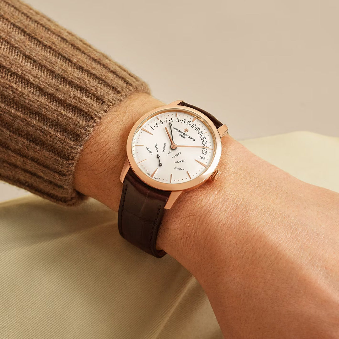 Orologio in oro rosa Patrimony Biretrogrado Giorno e Data Vacheron constantin