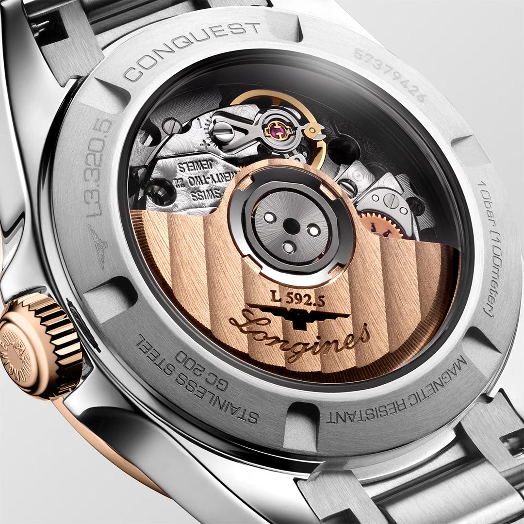 Orologio in acciaio e oro rosa Conquest Longines
