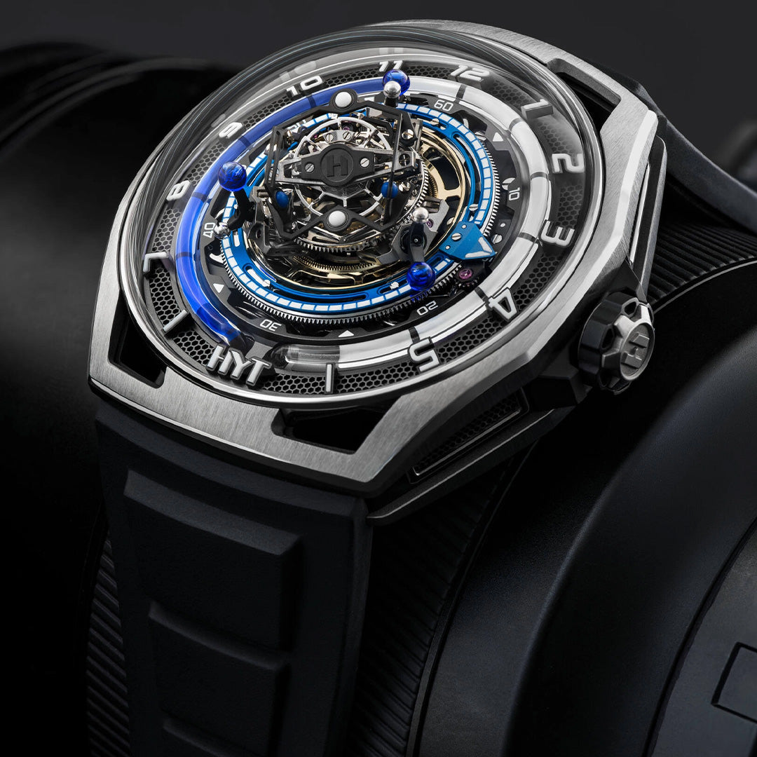 Watch in titanium Conical Tourbillon Titanium Blue Hyt