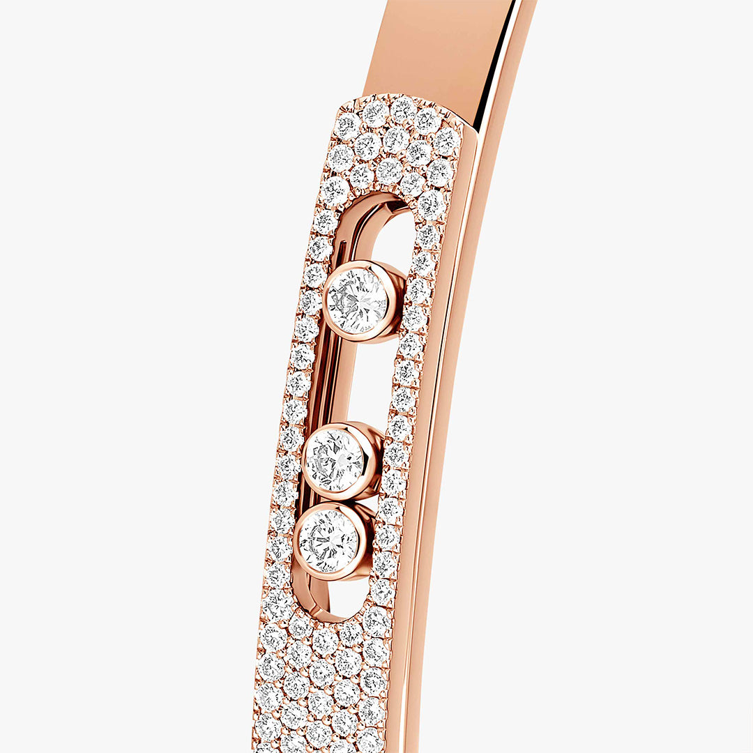 Gioiello in oro rosa Bracciale Bangle Move Noa MP con Pavé Messika