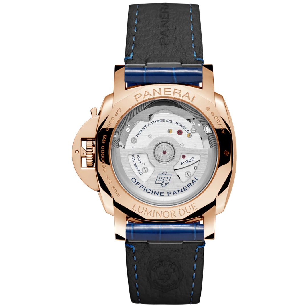 Watch in rose gold Luminor Due Luna Goldtech™ Madreperla Panerai