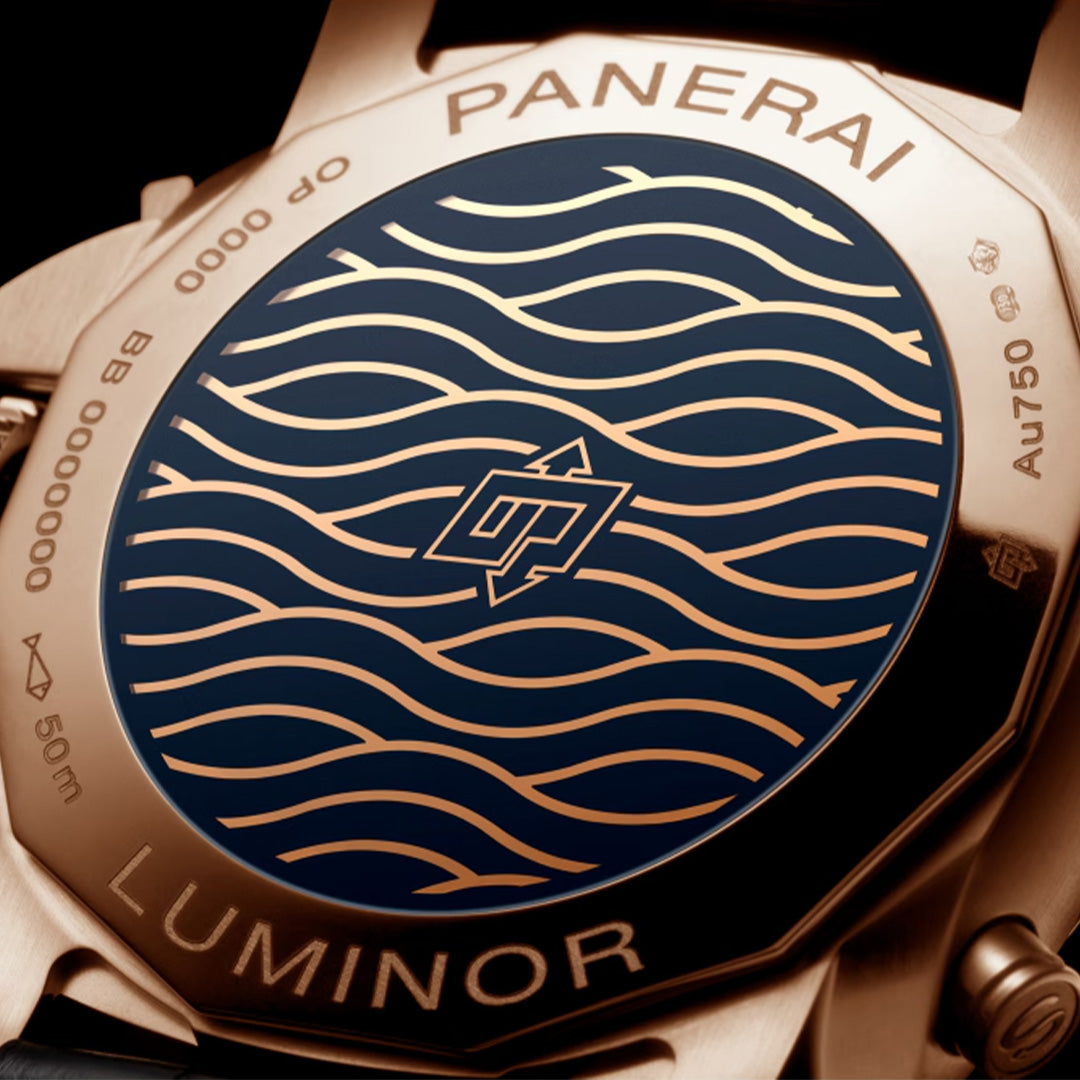 Watch in rose gold Luminor Chrono Goldtech™ Blu Notte Panerai