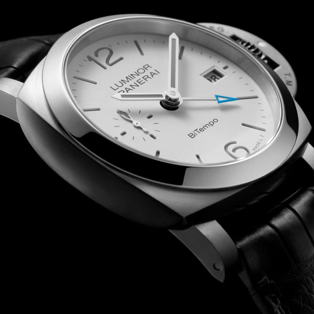 Watch in steel Luminor Quaranta BiTempo Panerai