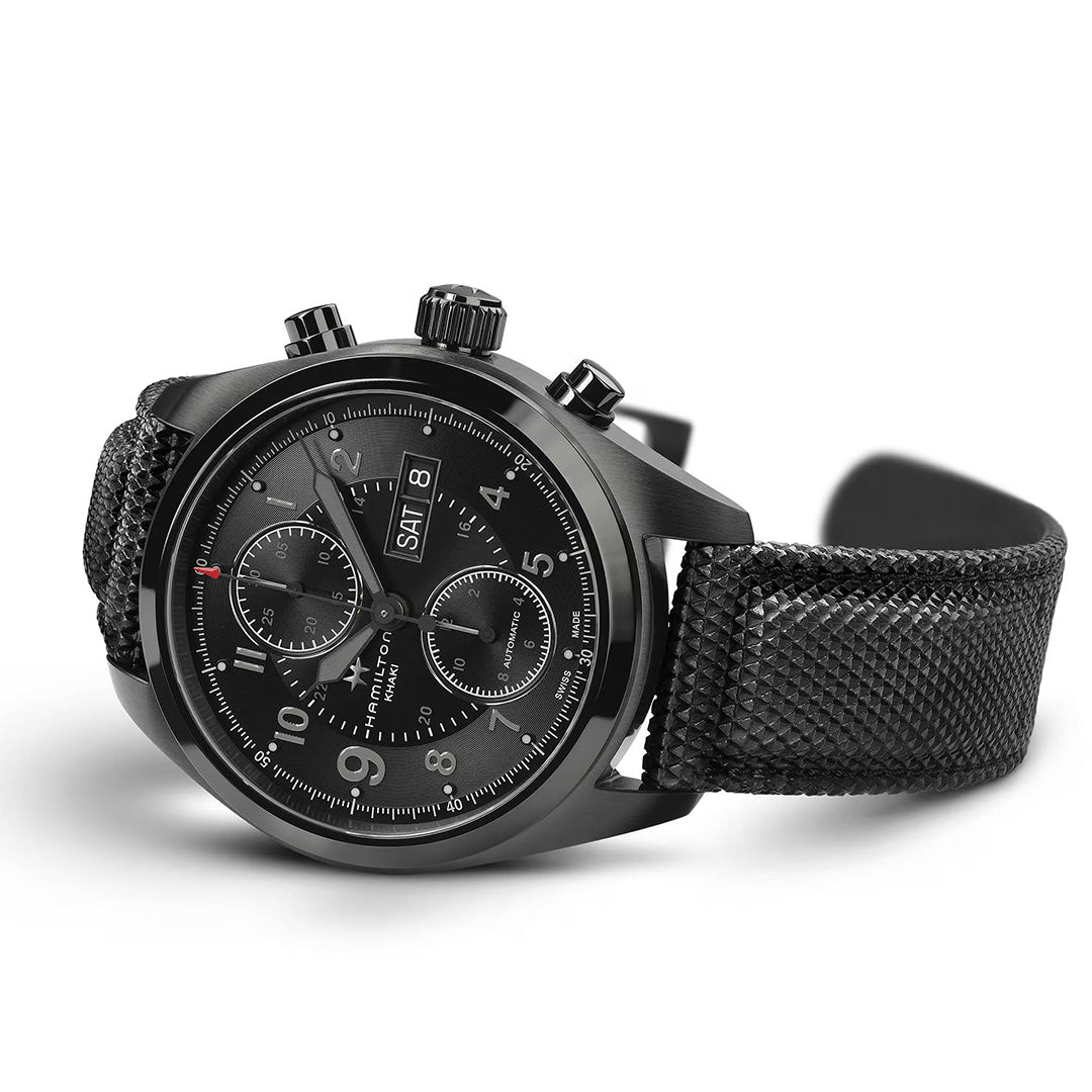 Orologio in acciaio pvd Khaki Field Auto Chrono Hamilton