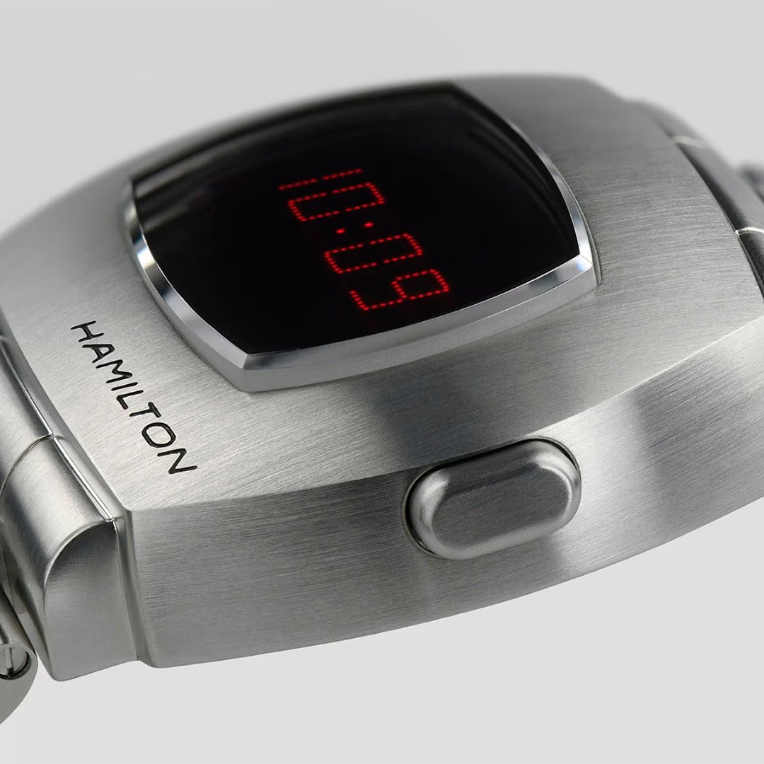 Orologio in acciaio American Classic PSR Digital Quartz Hamilton