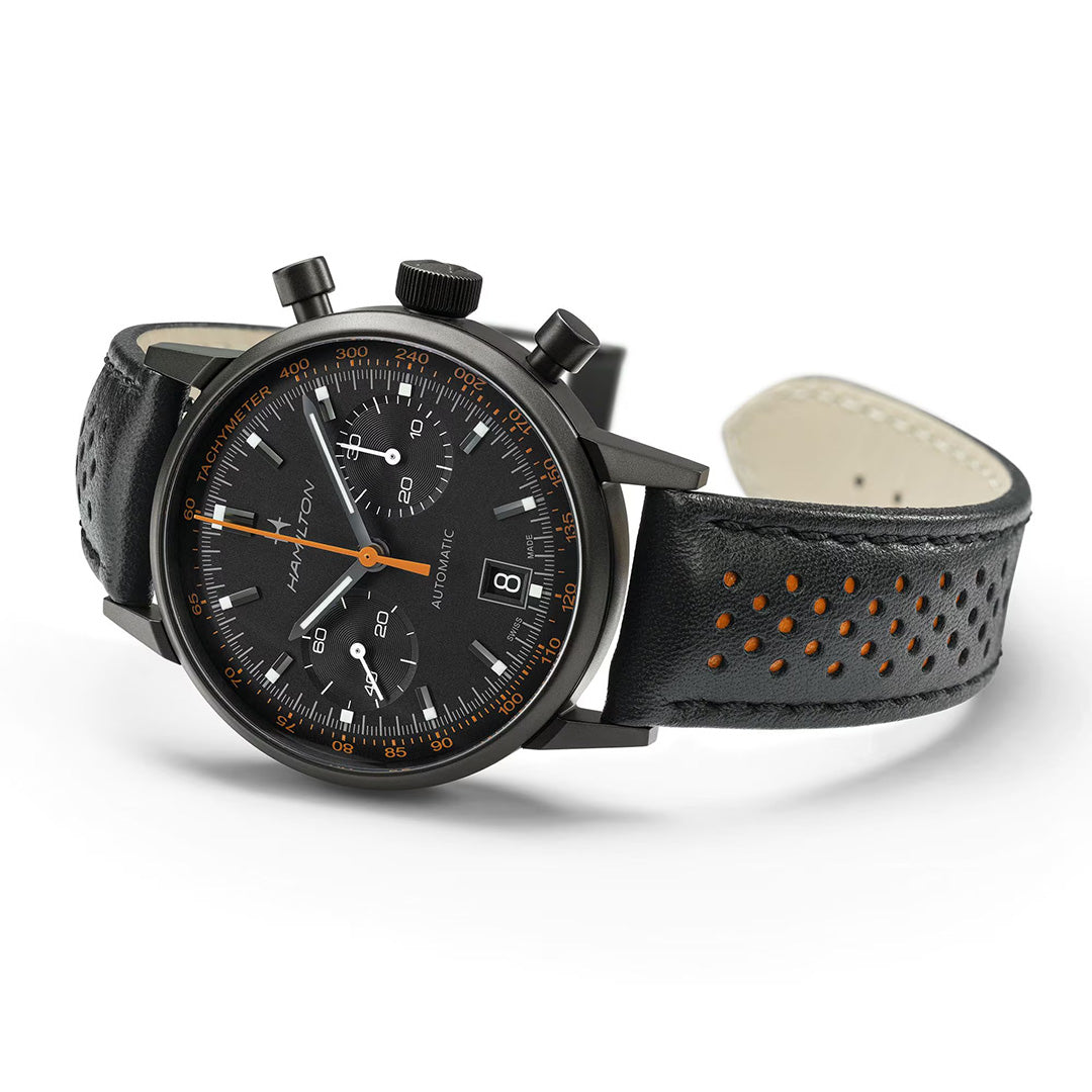 Watch in pvd-coated steel American Classic Intra-matic Auto Chrono Hamilton