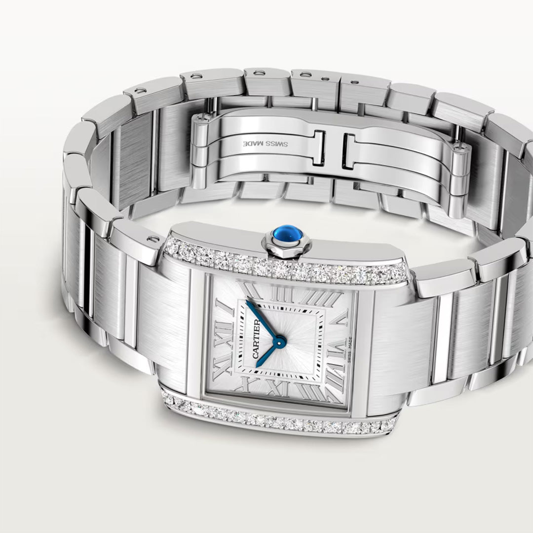 Watch in steel Tank Française Cartier