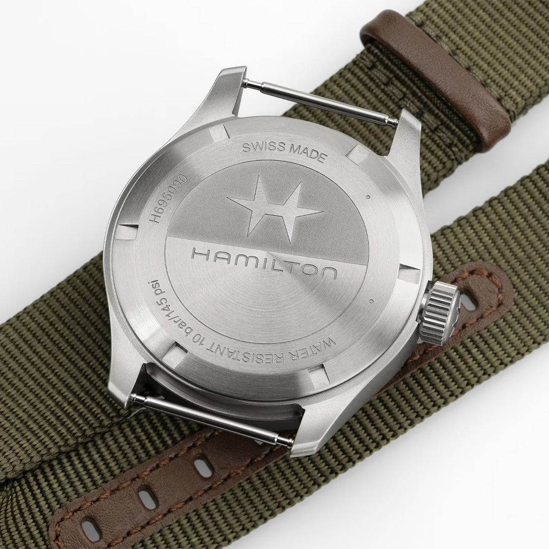 Orologio in acciaio Khaki Field Mechanical Power Reserve Hamilton