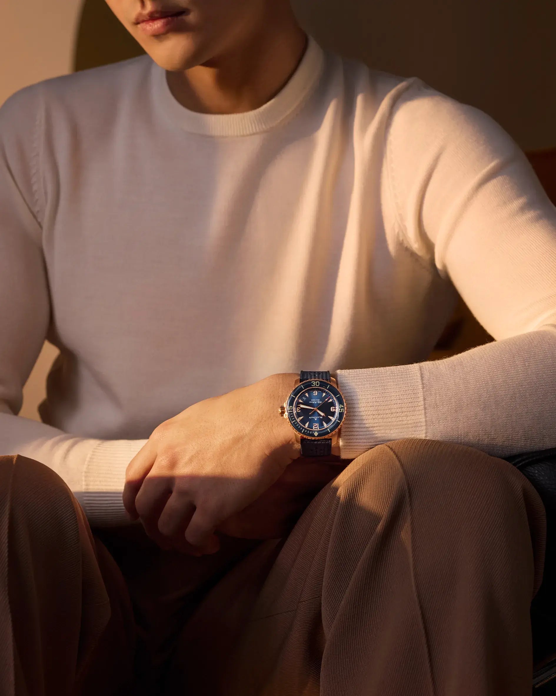 Orologio in oro rosa Fifty Fathoms Automatique Blancpain