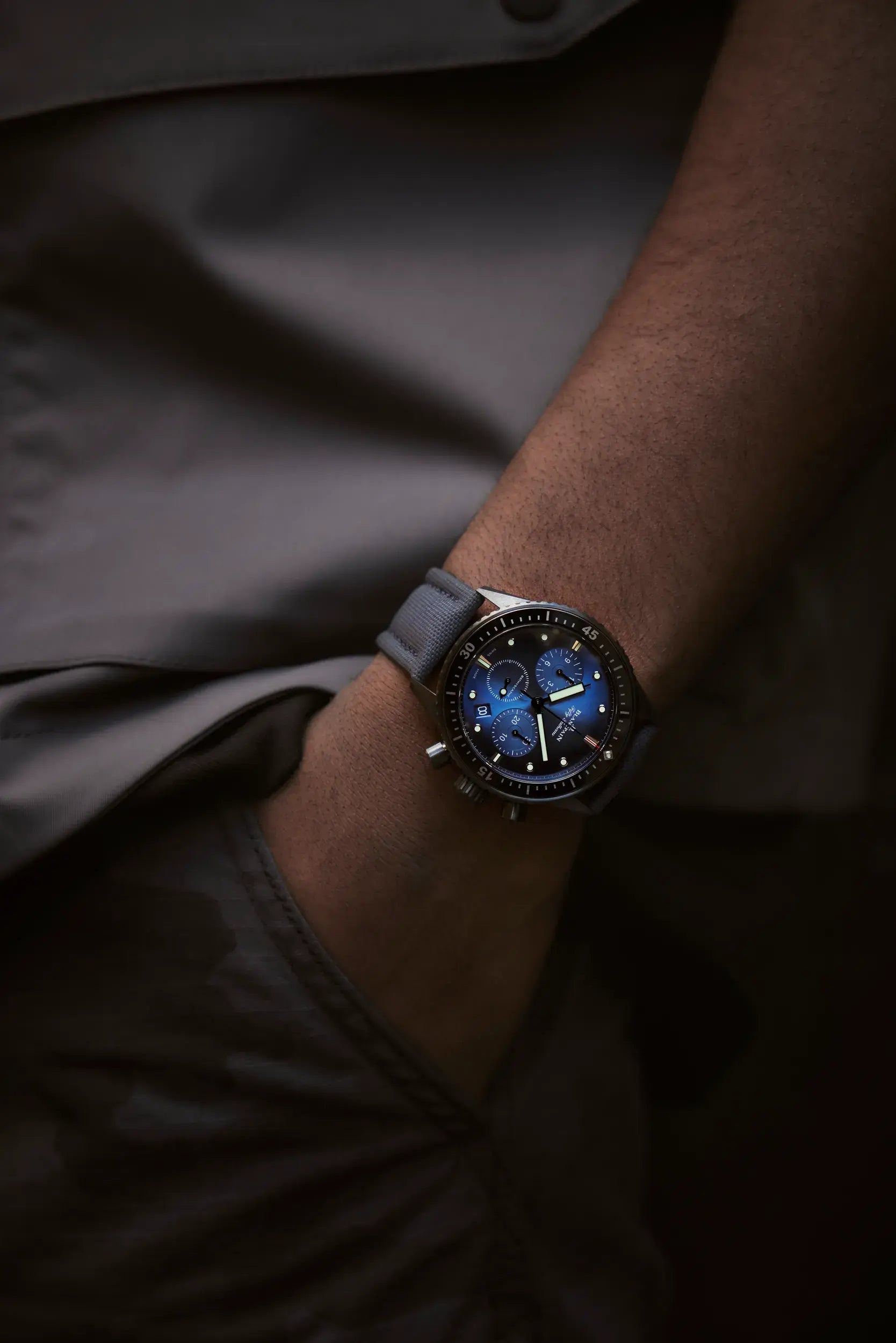 Orologio in ceramica nera Fifty Fathoms Bathyscaphe Chronographe Flyback Blancpain