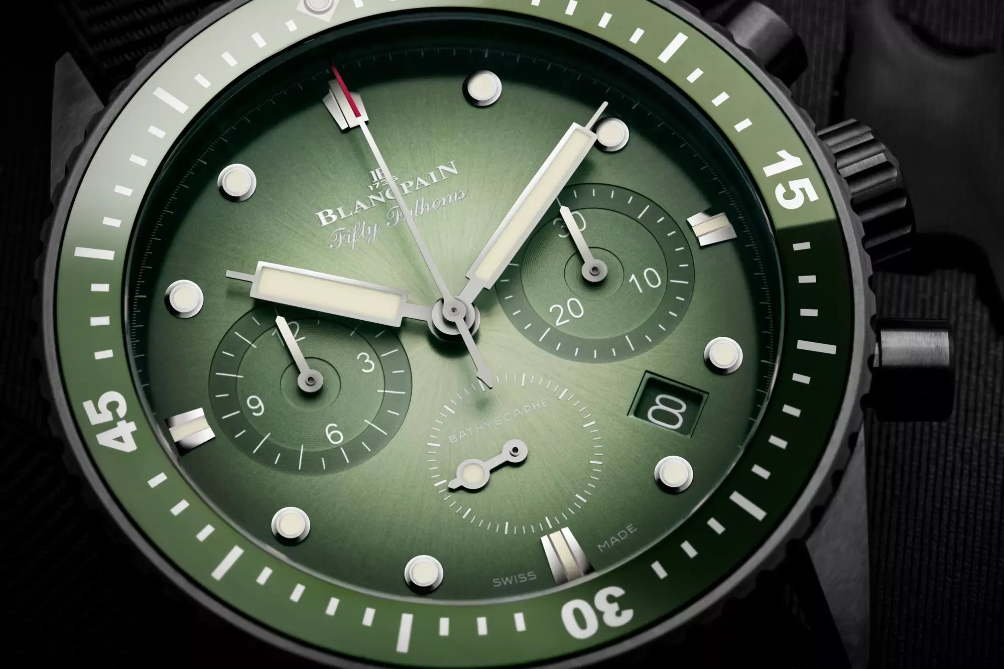 Orologio in ceramica nera Fifty Fathoms Bathyscaphe Chronographe Flyback Blancpain