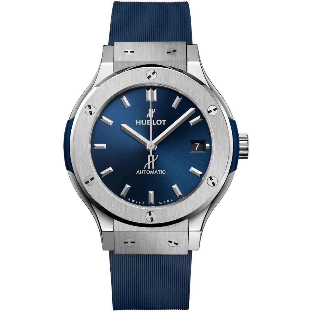 Watch in titanium Classic Fusion Titanium Blue Hublot