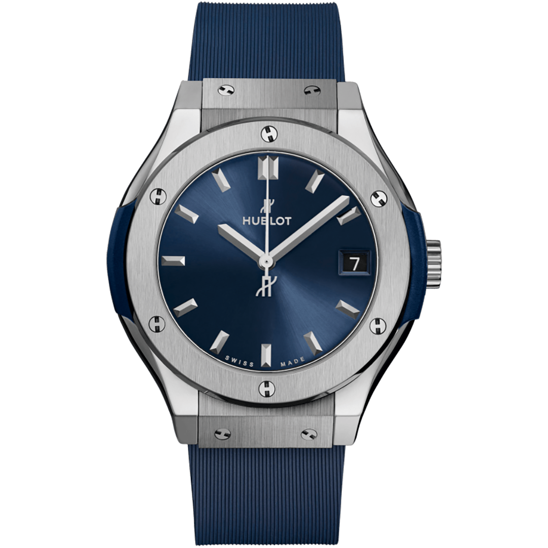 Watch in titanium Classic Fusion Titanium Blue Hublot