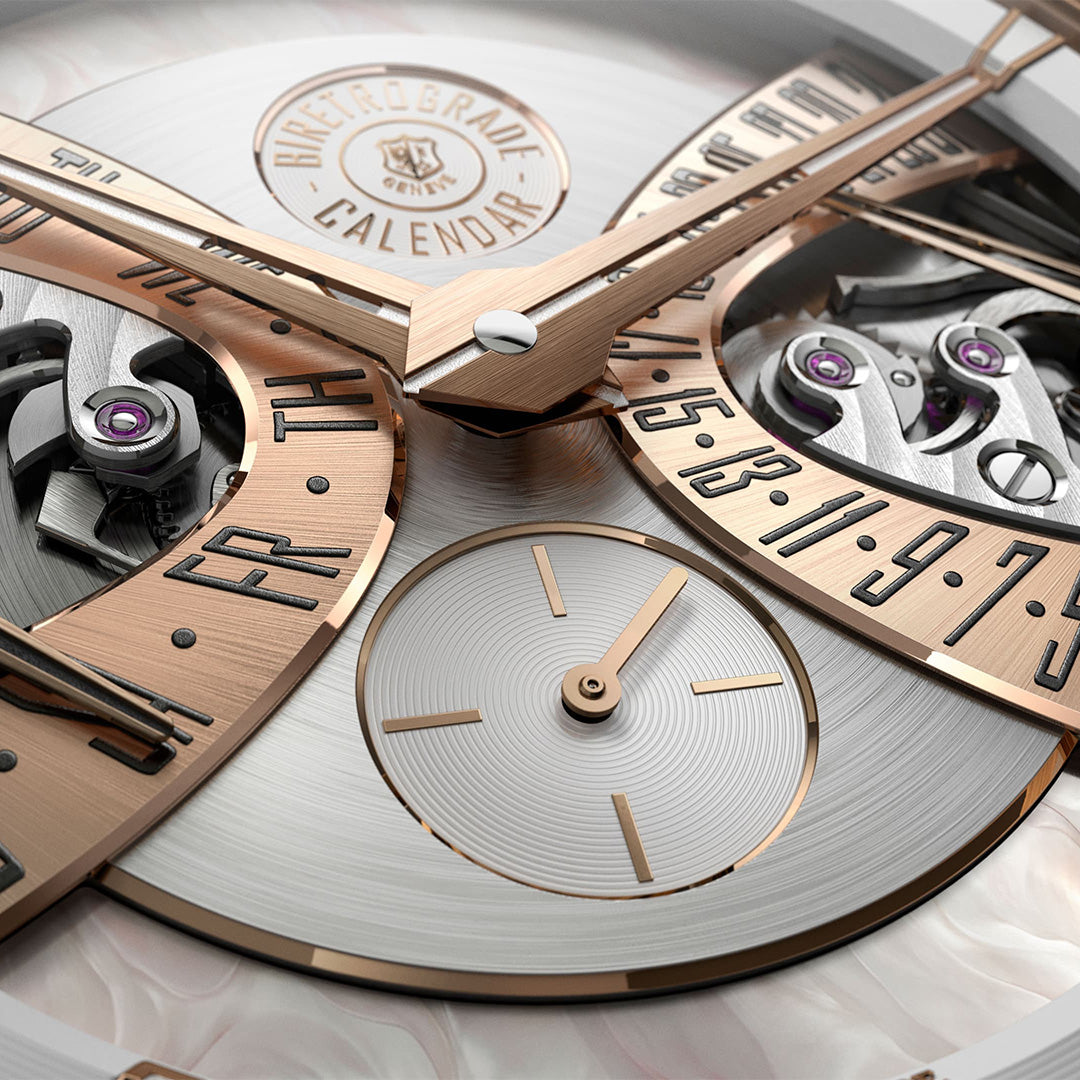 Watch in rose gold Excalibur Biretrograde Calendar Roger dubuis