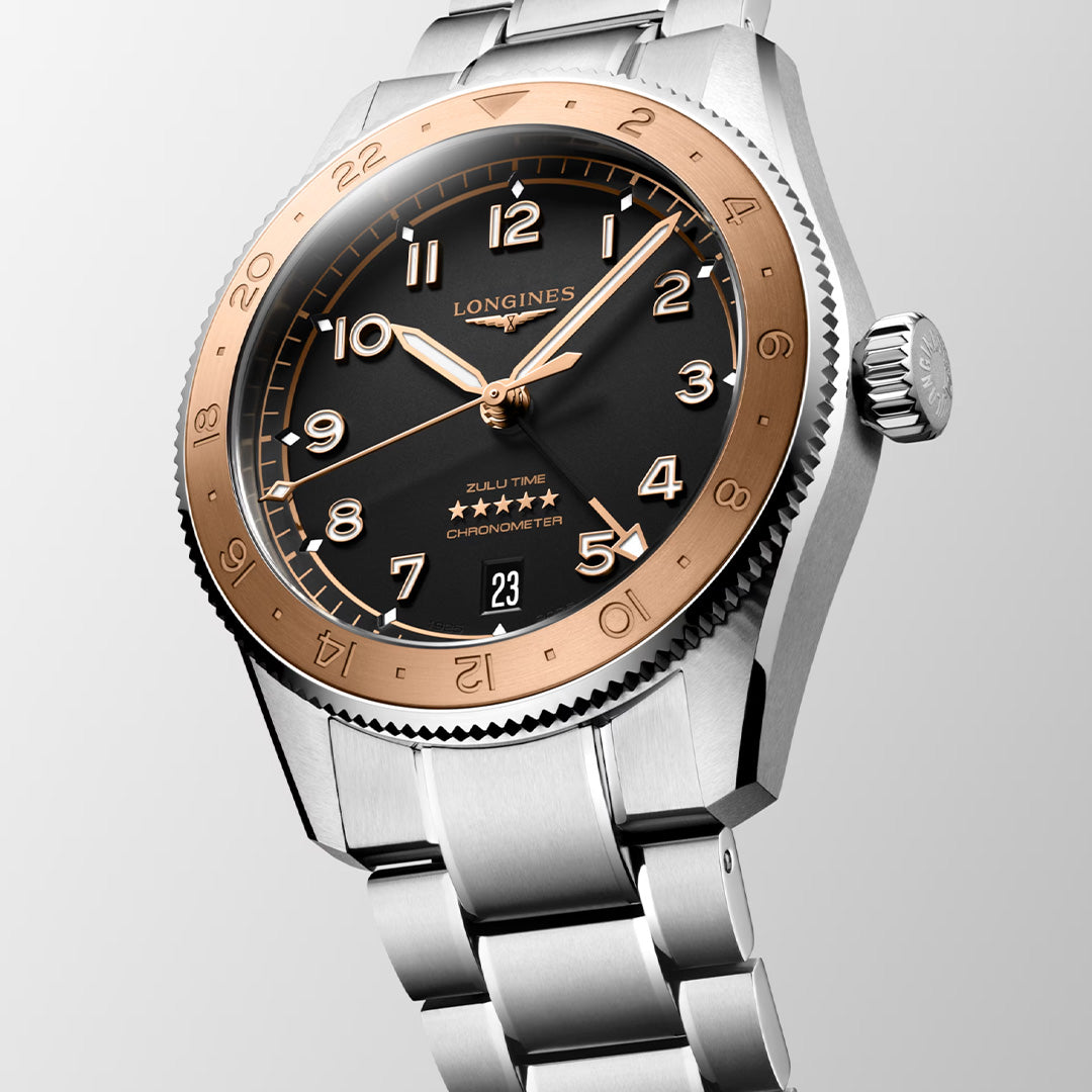 Watch in steel Spirit Zulu Time 1925 Longines