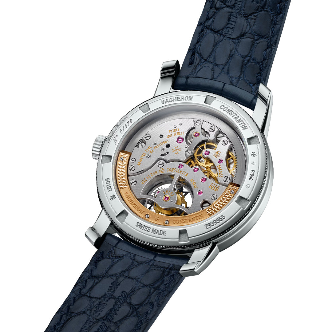 Orologio in platino Traditionnelle Tourbillon Biretrogrado Data Openface Vacheron constantin