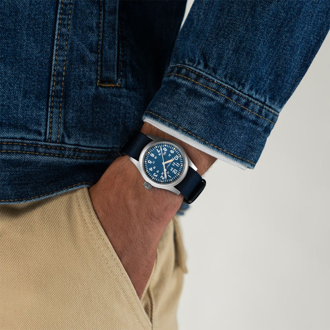 Watch in steel Khaki Field Mechanical Hamilton