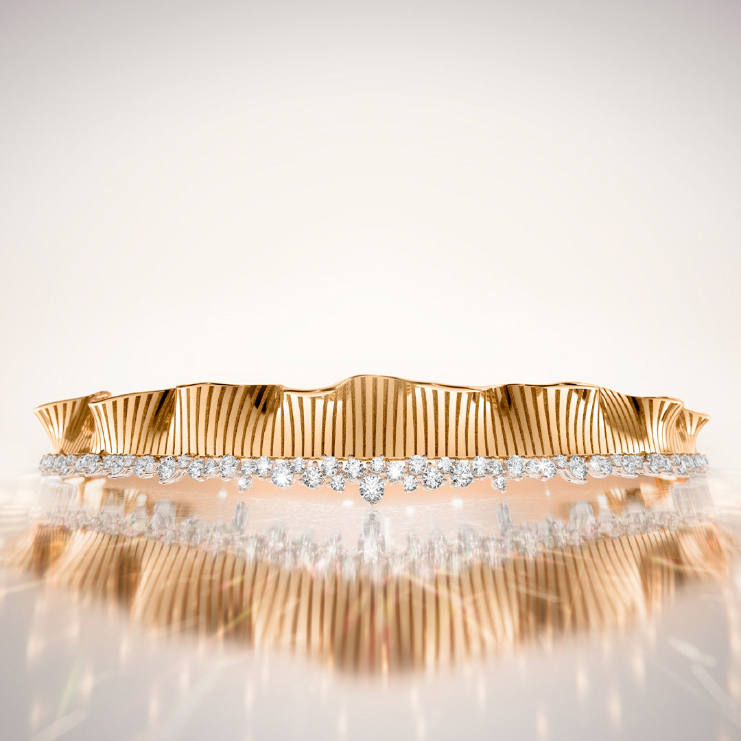 Gioiello in oro bianco e oro rosa Mini Choker Rays of Sun Palmiero