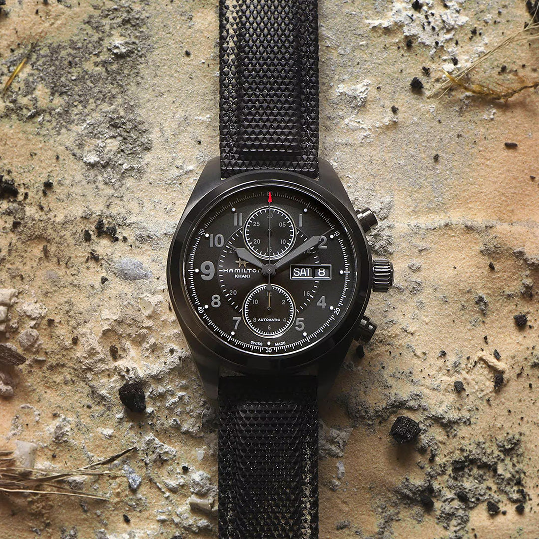 Orologio in acciaio pvd Khaki Field Auto Chrono Hamilton