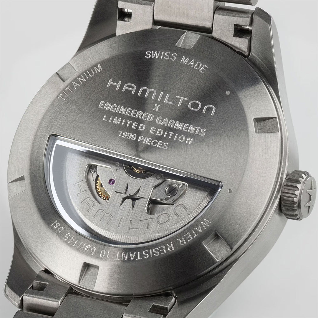 Watch in titanium Khaki Field Titanium Auto Limited Edition Engineered Garments Hamilton