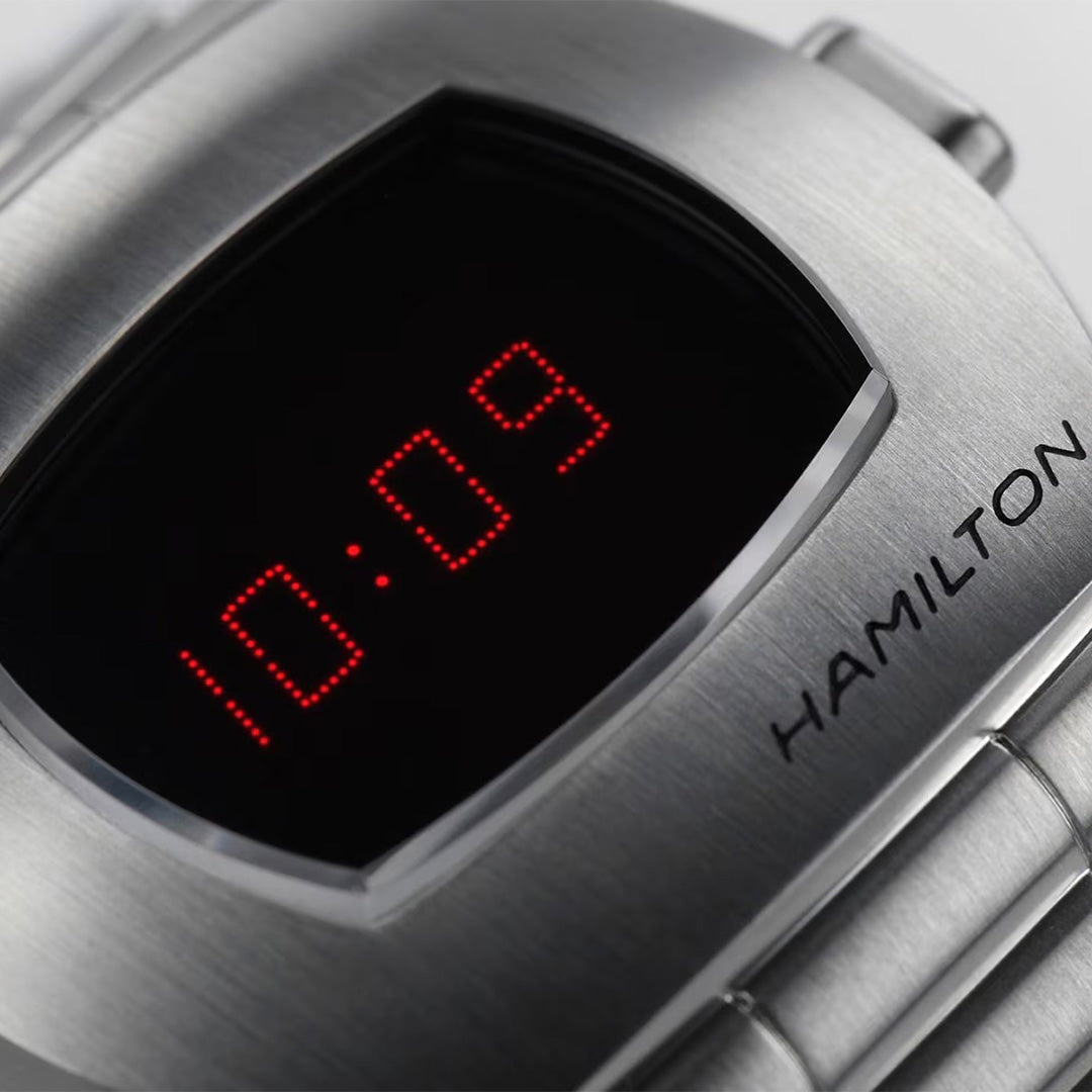Orologio in acciaio American Classic PSR Digital Quartz Hamilton