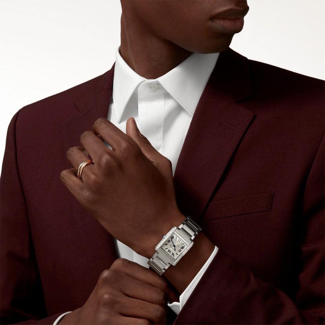 Watch in steel Tank Française Cartier